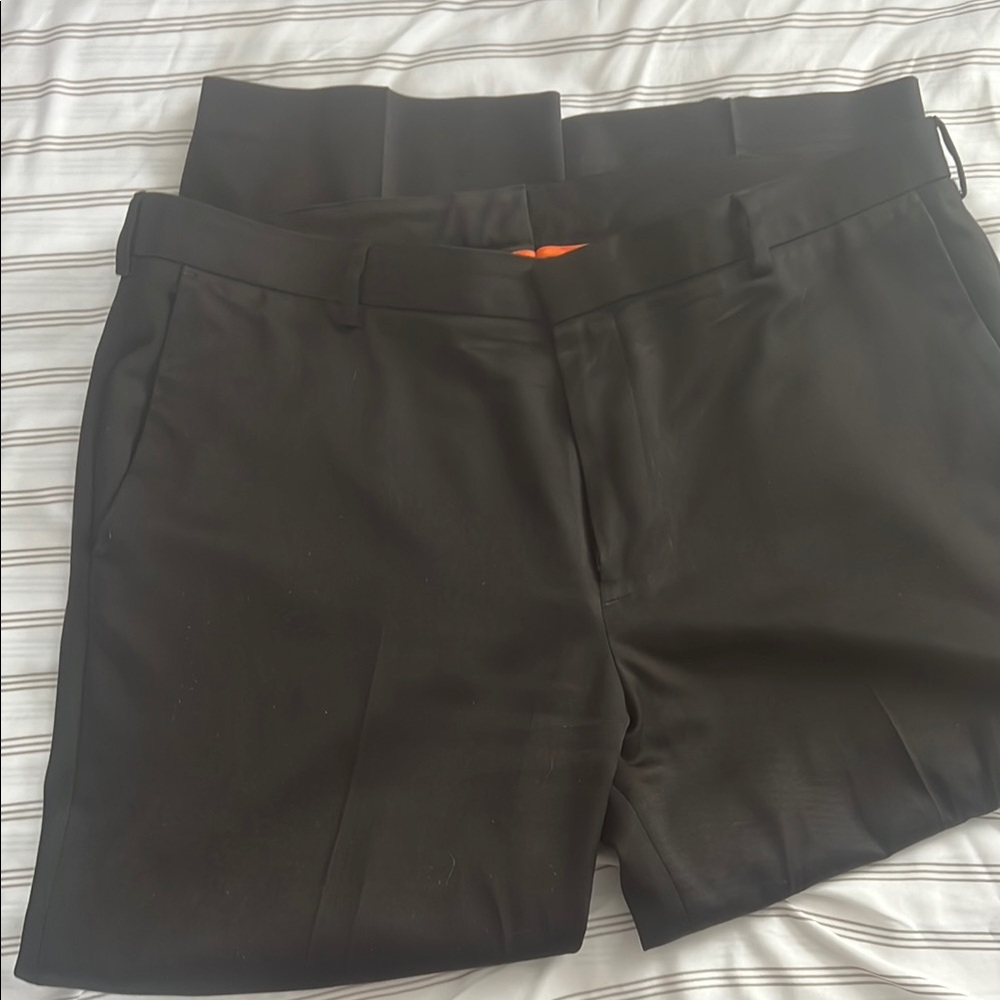 Men’s Black Tailored Flat-Front Dress Pants size 38x30